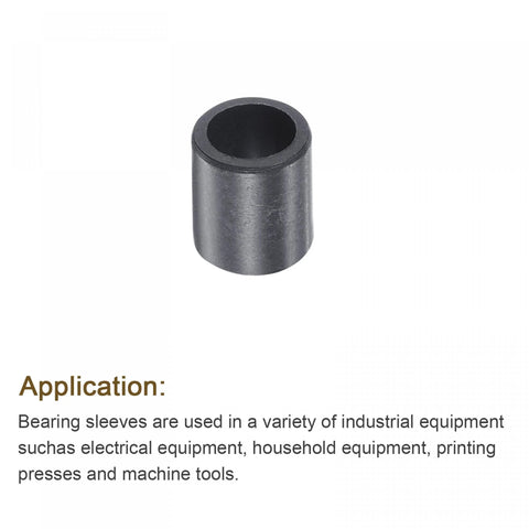 Self Lubricating POM Sleeve Bearings 5mm Bore 7mm OD 8mm Length Wrapped Oilless Bushings Black Set Of 4