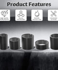 4Pcs POM Oil Free Sleeve Bearings 6mm ID 8mm OD 10mm Length Self Lubricating Black Bushings displayed with product features.