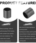 8 Pack POM Sleeve Bearings 12mm ID 14mm OD 15mm Length Self Lubricating Oilless Plastic Bushings Black product features and materials