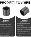 8 Pack POM Sleeve Bearings Plastic Bushings ID 8mm OD 10mm Length 10mm Self Lubricating Oilless Black Bushing details and features