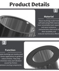 Material and function of 4 Pcs Pom Flanged Sleeve Bearings 8mm ID 10mm OD 10mm Length Flange Diameter 15mm Oilless Black POM Self Lubricating Flanged Bushings For Shaft Of Equipment And Machinery Ideal For Precision Machinery Applications In Automotive And Manufacturing Sectors displayed in graphic.