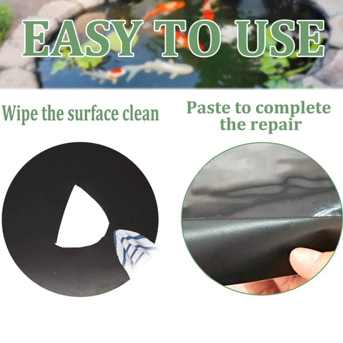 4 Inch Pond Liner Repair Tape Butyl Rubber Single Sided Waterproof Seal Kit demonstration for EPDM PVC HDPE ponds