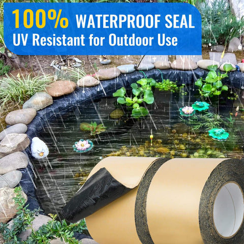 Pond Liner Seam Tape 3 Inch By 50 Foot Ultra Strong Double Sided Butyl Adhesive for sealing pond seams and preventing leaks.