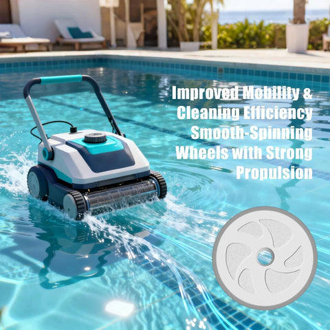 Pool Cleaner Replacement Kit For Polaris 180 280 Vac-Sweep Models in use, showcasing C6 wheels and pool cleaning efficiency.