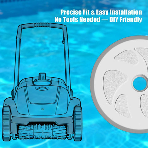 Illustration of pool cleaner with a wheel detail for Pool Cleaner Replacement Kit For Polaris 180 280 Vac-Sweep Models.