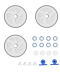 Pool Cleaner Replacement Kit For Polaris 180 280 Vac-Sweep Models showing C6 Large Wheels, C60 Wheel Bearings, C80 Turbine Bearings, and C55 Screws