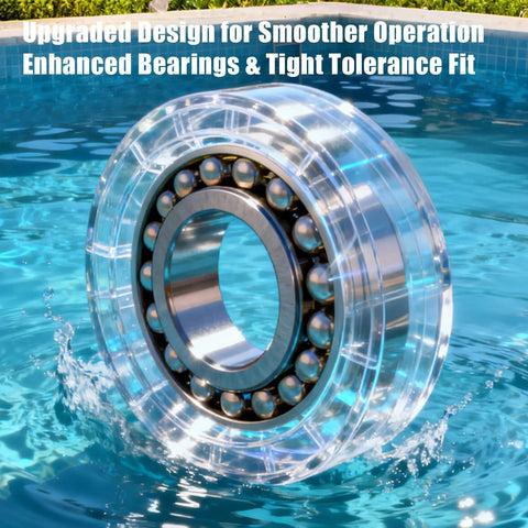 Transparent pool bearing for Polaris 180 280 cleaner from Pool Cleaner Replacement Kit with C60 wheel bearings in water splash