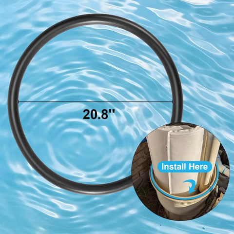 Pool Tank O Ring Replacement For Clean And Clear Plus And FNS Series Filter Tanks Fits CCP320 CCP420 CCP520 FNSP24 36 48 60 And Quad DE Filters Easy Install Durable Seal Pro Grade Pool Spa Maintenance. Image shows black rubber O-ring with 20.8 inches diameter for easy installation.