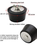2 Inch Pool Winterizing Rubber Plugs 2 Pack With Stainless Steel Screws For Inground Pools, Skimmer And Return Line Plugs, Anti Expansion Design, Includes Bolts For Pressure Testing And Leak Detection shown in detail