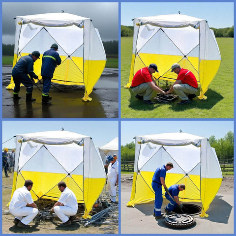 Pop Up Work Tent With Instant Tool Free Setup, Portable Shelter For Outdoor Worksite, Construction, Gardening And Roadside Repairs