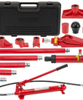 Heavy Duty 12 Ton Hydraulic Porta Power Jack Kit With 4.6 Foot Oil Hose For Auto Body Frame Repair In Garage Storage Case