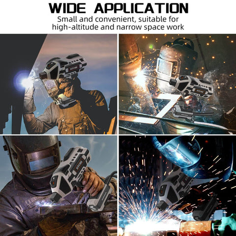 People using Portable 110V ARC Stick Welder With IGBT Inverter, 120A, in various metalworking tasks, showcasing versatility and ease of use.