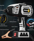 Portable 110V Arc Welder with IGBT Inverter for handheld use, showing welding rods, power switch, and current adjustment knob by Sunsimiao