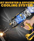 Portable 110V Arc Welder With IGBT Inverter Handheld Electric Welding Gun Five Variable Current Settings in use