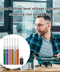 Portable Soldering Iron Battery Rod With 350mAh Capacity And Three Adjustable Voltage Settings for PCB work, USB shown