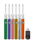 Set of portable soldering iron battery rods in various colors with 350mAh capacity and three adjustable voltage settings for precise welding.