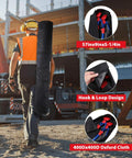 Worker carrying Cabinet Jack Support Pole, 54-114 Inches Steel Telescopic Quick Support Rod in a 57in carrying case