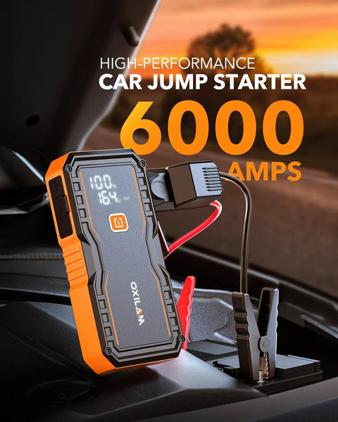 6000A Jump Starter For Gasoline And 12L Diesel Engines Portable Car Battery Jumper Starter 12V Lithium Jump Box with cables