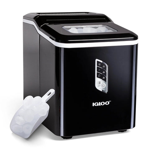Portable Countertop Ice Maker With LED Control Panel and 1.5 Quart Water Tank Produces 26 Lbs of Ice Per Day with Two Cube Sizes