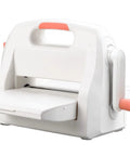 Die Cutting And Embossing Machine With Adjustable Height Gear System For Effortless Crafting, 9 Inch Opening, white with handle.