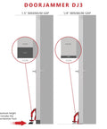 Diagram showing Portable Door Lock Brace for Home Security and Personal Protection | Hotel Room, Apartment Safety, Travel Door Stopper installation.