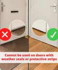 Two doors side by side, one with a weather strip, unsuitable for Portable Door Lock Brace for Home Security and Personal Protection.