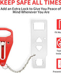 Two pack portable door locks deliver quick, tool free privacy and extra safety for home, hotel, or travel, blocking entry.