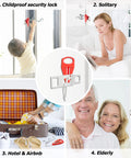 Portable door lock delivers instant privacy and extra security on the go with tool-free installation, ideal for various settings.
