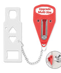 Portable door lock delivers instant privacy and extra security on the go with tool-free installation, a compact stainless steel build, and reliable anti-lift protection, perfect for hotel rooms, dorms, apartments, or travel stays.