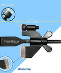 Stay Safe Anywhere Heavy-Duty Portable Door Lock, Stainless Steel Security Device with silicone protector caps shown