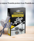 Stay Safe Anywhere Heavy-Duty Portable Door Lock, Stainless Steel Security Device box with TSA approval label and silicone caps.