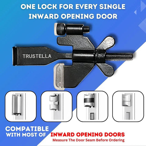 Stay Safe Anywhere Heavy-Duty Portable Door Lock, Stainless Steel Security Device for Inward Opening Doors, TSA Approved