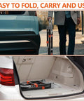 Folded 3 in 1 Heavy Duty Folding Hand Truck, Convertible Steel Dolly with Telescopic Handle fitting in car trunk