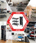 Portable Folding Tool Service Cart On The Go With 150 Lb Capacity, Locking Mechanism, Three Shelf Ergonomic Design