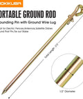 Portable Ground Rod With Ground Wire Lug For Electric Fences Antennas Satellite Dishes And Tie Out Stakes Half Inch Diameter