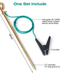 Portable Ground Rod Kit With Half Inch Diameter 18 Inch Long Ground Rod And 4 Foot 12AWG UL Listed Tinned Copper Wire With Crocodile Clips