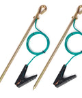 Portable Ground Rod Kit With 4Ft 12AWG UL Listed Grounding Wire And Crocodile Clips, Two 18 Inch Rods, for Electric Fences, Antennas, Generators