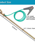 Portable Ground Rod Kit With Half Inch Diameter Eighteen Inch Rod And Five Point One Foot Twelve AWG UL Listed Ground Wire With Crocodile Clips