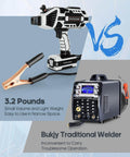 Portable Handheld Arc Welder With IGBT Inverter 110V 20-120 Amp Adjustable Output compared to traditional welder