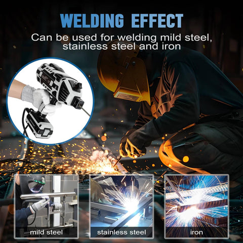 Portable Handheld Welder Inverter 110V With IGBT Tech Beast Mode Adjustable 20 To 120 Amp Arc Welder in action welding steel