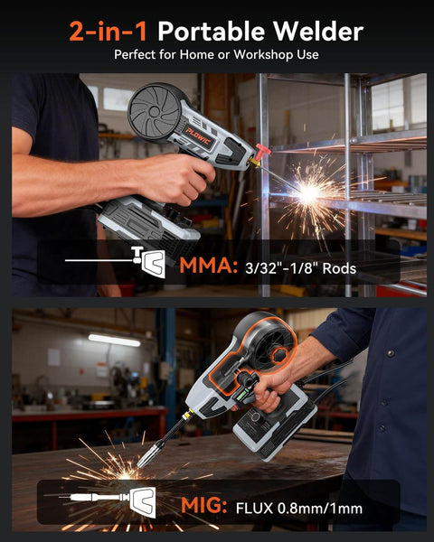 2 In 1 Handheld MIG And Stick Welder For Home DIY And Farm Repair PLOWIC 250A Portable 110V Gasless Flux Core Wire Feed And MMA Arc Welder Gun