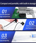 High Efficiency Automatic Oil Suction Pump With ABS Body, features spray gun storage, dust-proof cover, portable oil pump bag.