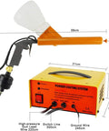 Portable Powder Coating System With Electrostatic Spray Gun And Foot Switch Includes Nozzles And Powder Cups 5 Level Adjustment