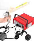 Portable Powder Coating System With Electrostatic Spray Gun And Foot Switch Includes Nozzles And Powder Cups 5 Level Adjustment