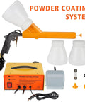 Portable Powder Coating System With Electrostatic Spray Gun And Foot Switch Includes Nozzles And Powder Cups 5 Level Adjustment