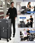 Pro Salon Cart With Four Drawers On Wheels For Hair Pros Portable Salon Station With Worktop Tray Rolling Makeup Train Case