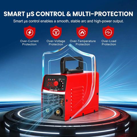 Portable Stick Welder Kit All In One 250Amp 110V Beginner Friendly With 20 Rods And Gloves Compact Arc Welder protection features