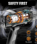 Portable 250 Amp Stick Welder With 110V Inverter showcasing internal components and safety features like over-load and heat protection.
