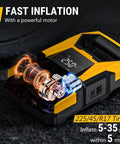 AC DC Tire Inflator Portable Air Compressor With Dual Power Supply featuring fast inflation and built-in digital gauge