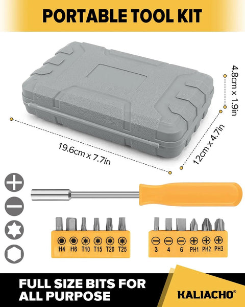 24 Piece Home DIY Tool Kit With Storage Case For Household Office And Garage Built For Do It Yourselfers Handy Men And Women Quick Fixes Basic Repairs And Everyday Projects.